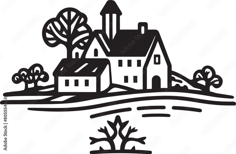 Farming Finesse Rural Perspectives Vector Agriculture Farmyard Edition