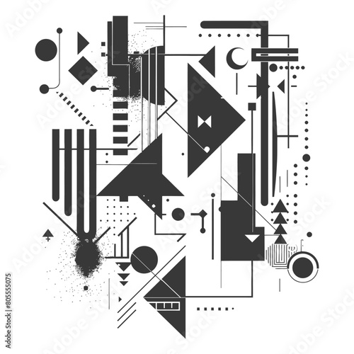 Abstract geometric shapes using Bauhaus memphis design