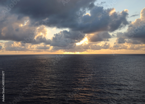 Early morning sunrise at Caribbean Sea