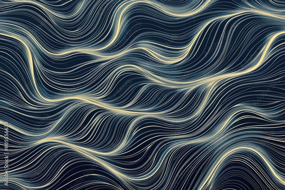 Obraz premium Abstract black and white wave pattern suitable for backgrounds or textures