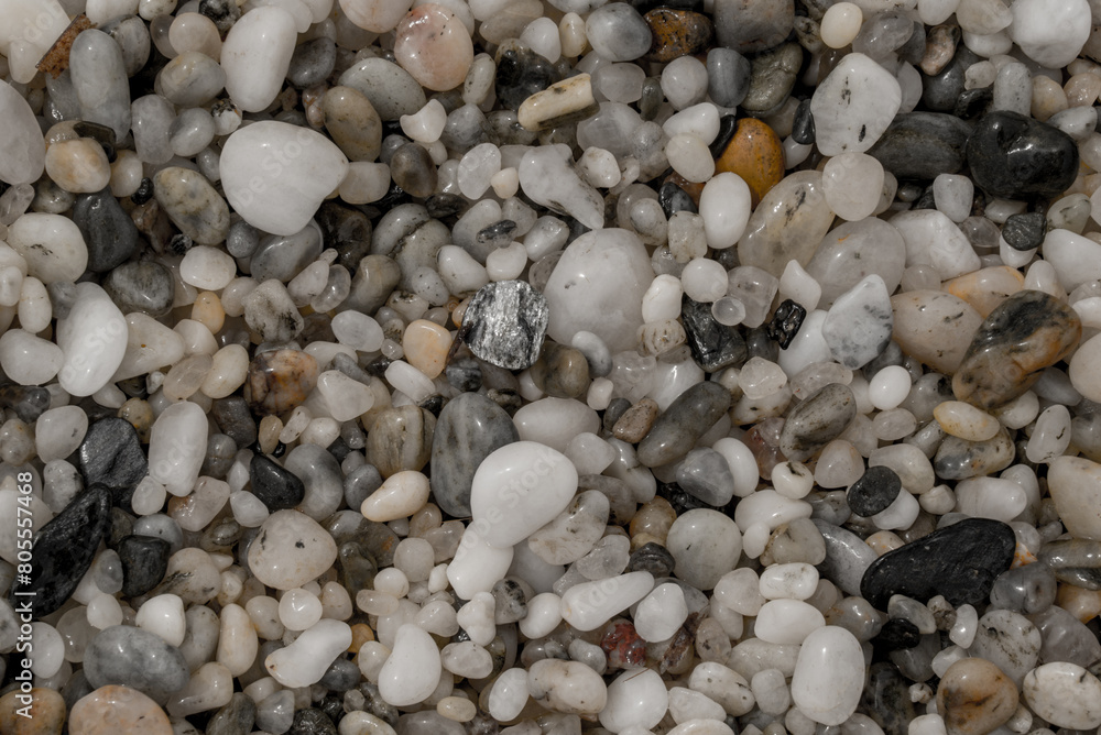 small sea stone pebble background. Multicolored abstract small sea stone pebble background. Multicolored abstract