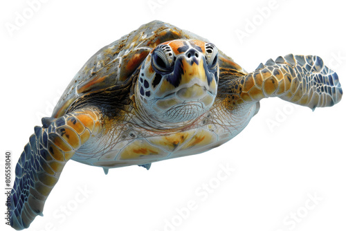 Sea Turtle Swimming Isolated on Transparent