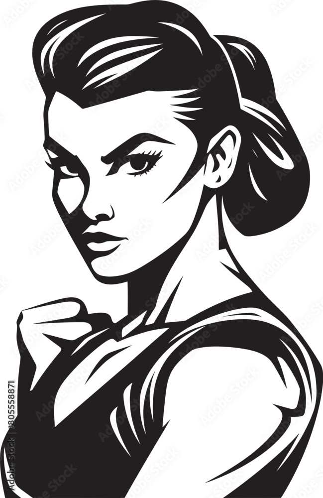 Femme Fatale Fists Female Boxer Vector Graphic Knockout Queen Boxing Illustration
