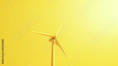 wind turbine on a yellow background © OneByOne