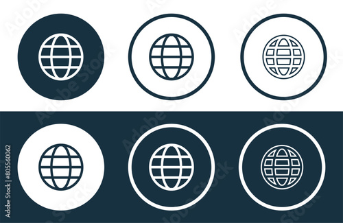 Set of Website icons isolated flat and outline style vector illustration