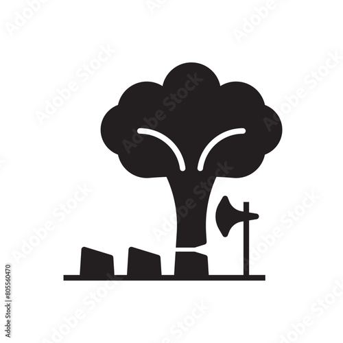 Deforestation Icon - Cut Tree Icon