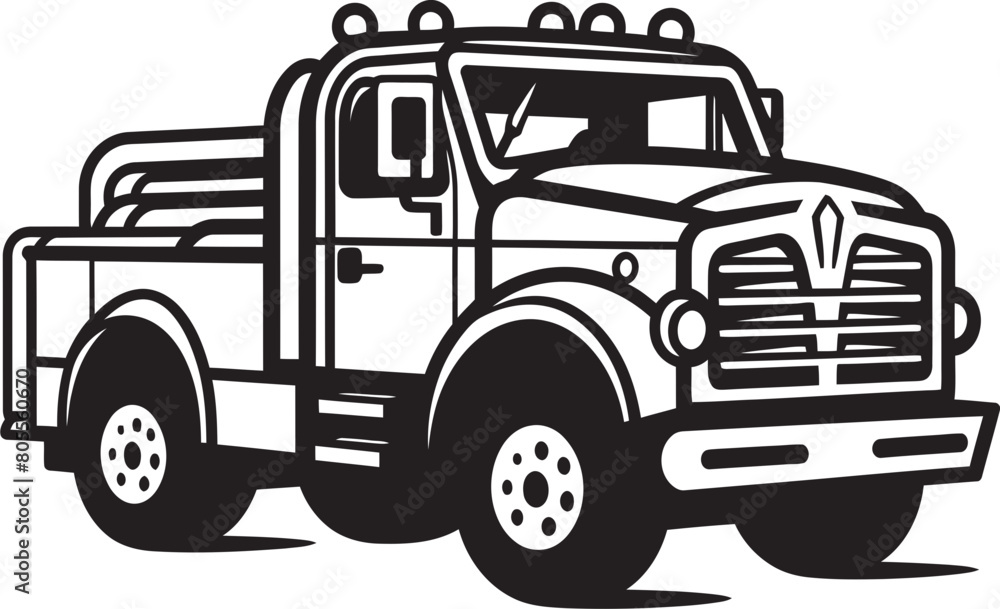 Fire Truck Blueprint Vector Design Fire Station Logo Vector Illustration