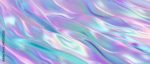 Ultrawide Abstract Background With Waves in Purple And Green  Color Theme