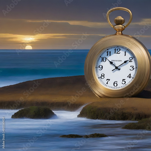 clock on the beach