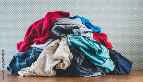 pile of dirty clothes isolated on transparent background