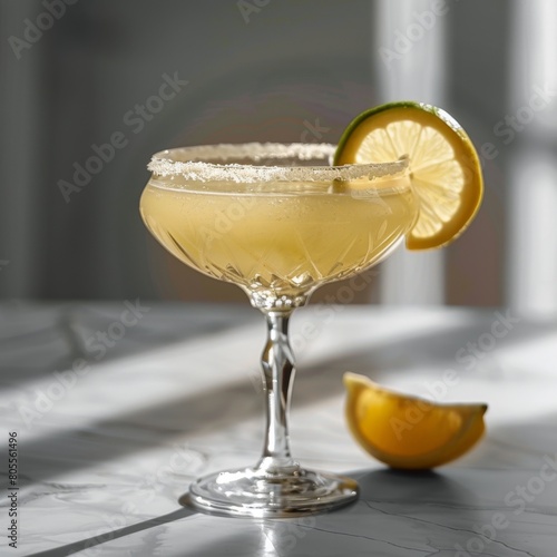 Glass of Yellow Liquid With Lemon Slice