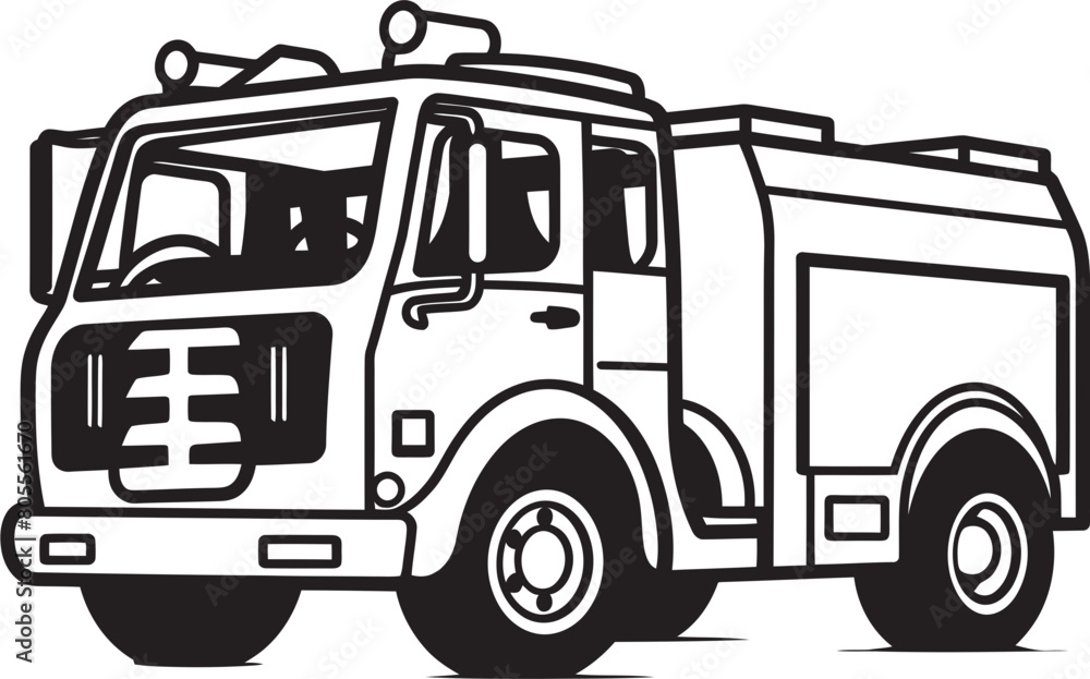 Sirens and Lights Vector Illustration Fire Department Emblem Vector Graphic