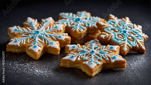 Cookies in the shape of snowflakes biscuit