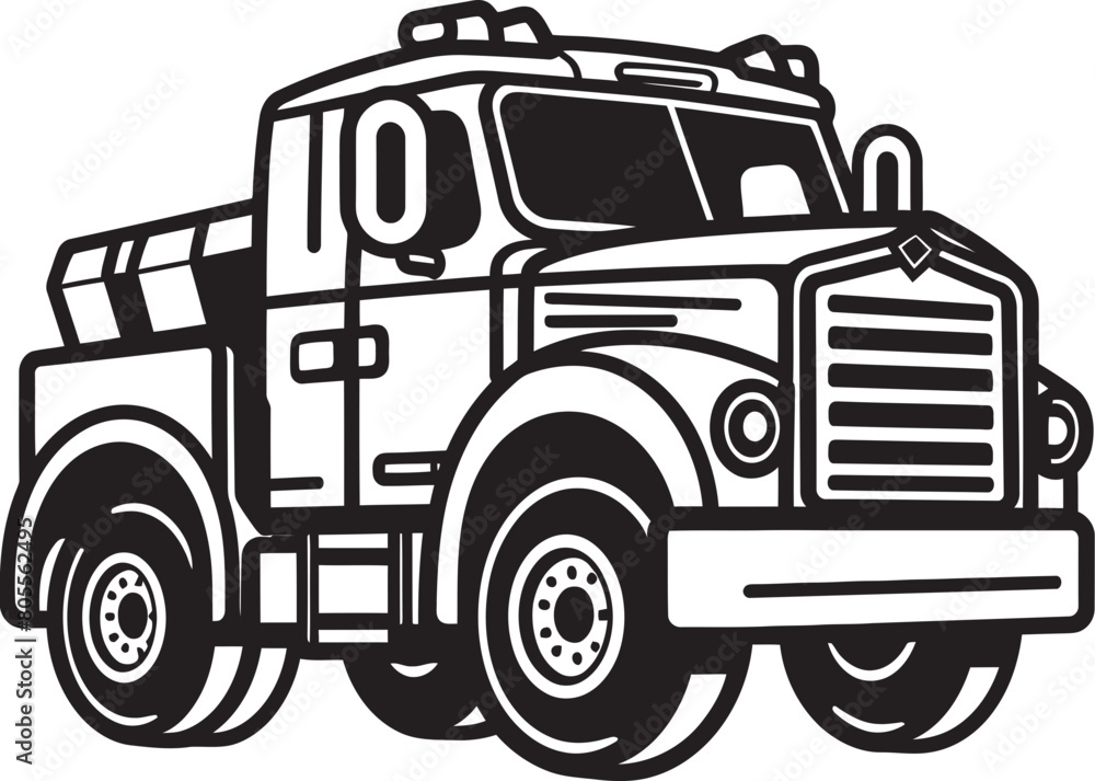 Fire Truck Blueprint Vector Fire Station Logo Vector