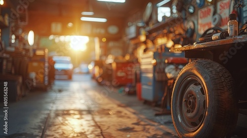 Large Truck Parked in Garage With Other Trucks