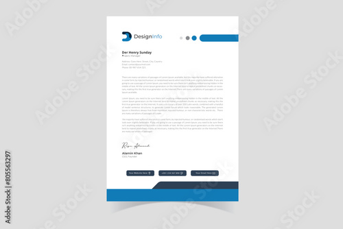 Letterhead design corporate template for your business and marketing project