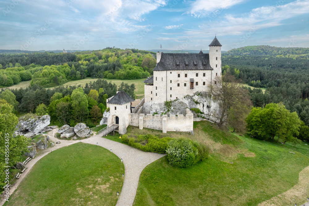 Ruins of medieval castle Bobolice in Poland