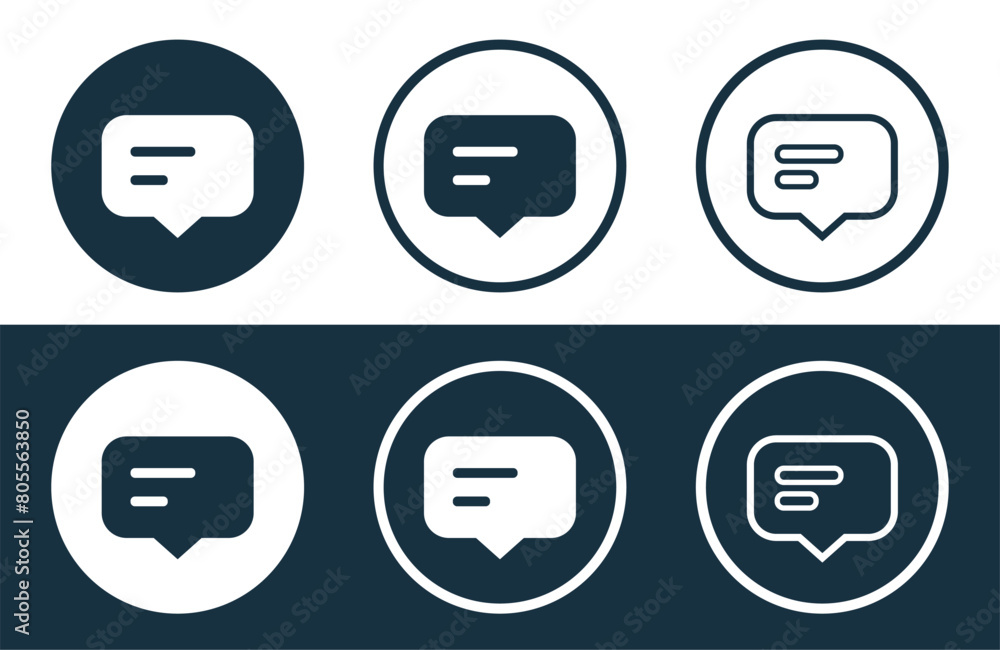 Set of Chat icons isolated flat and outline style vector illustration Set of Chat icons isolated flat and outline style vector illustration