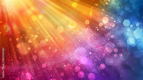  Beautiful radiating rainbow colored light background