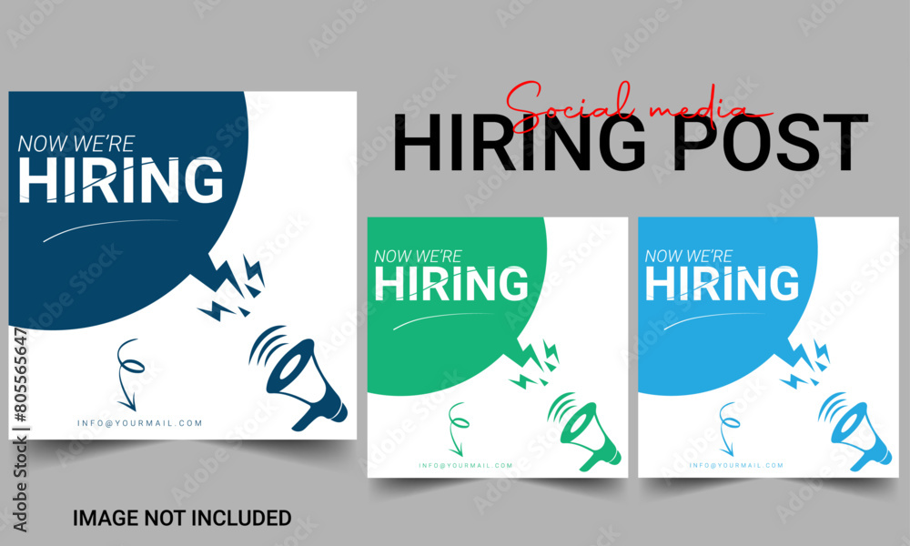 We are hiring job vacancy social media post banner design template with ...