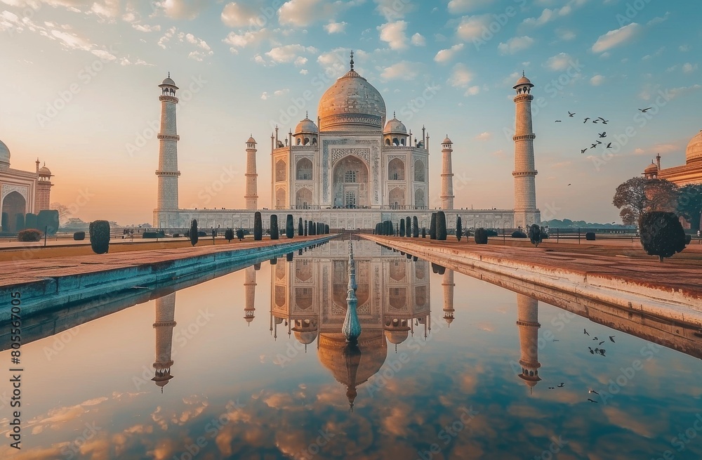 Fototapeta premium Large White Building With Front Pool