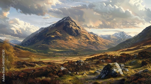 great scotts in scotland mountains photo