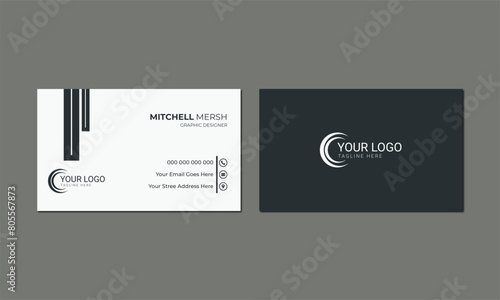 Black and modern creative business card template .Luxury and elegant dark black business card design .Clean professional business card template.
