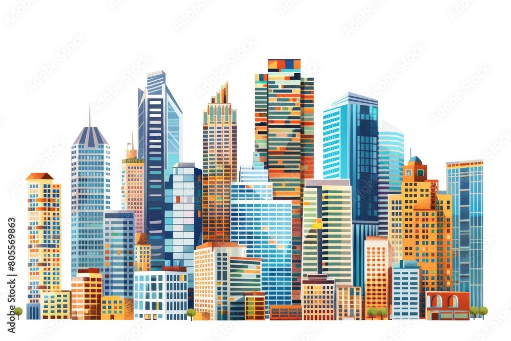 Obraz premium A cityscape with towering buildings, perfect for urban concepts