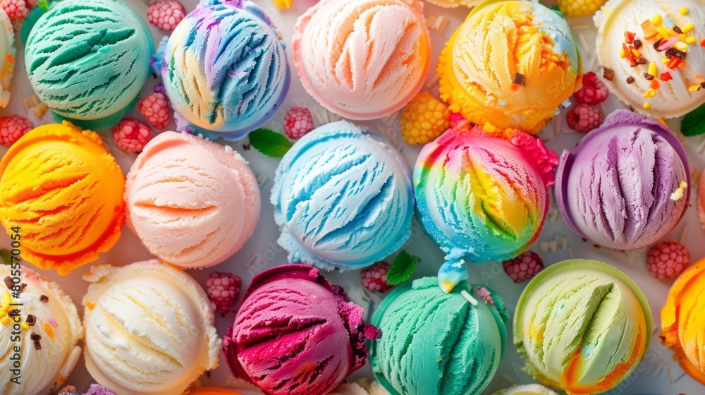Lots of delicious colorful ice cream. Lots of delicious colorful ice cream.