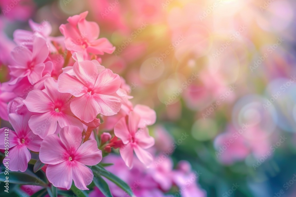 Beautiful pink flowers in a garden, perfect for springtime themes Beautiful pink flowers in a garden, perfect for springtime themes