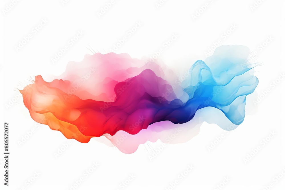 A colorful, abstract painting of a wave with red, blue, and yellow colors