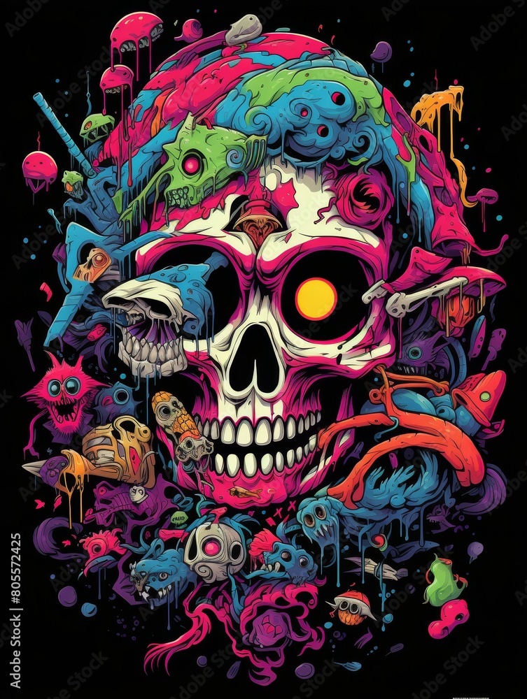 Colorful Celebration of Skulls in Art