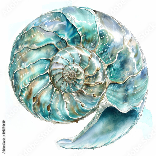 large nautilus sea shell