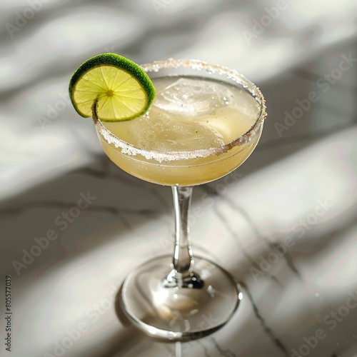 Margarita Cocktail With Lime Garnish