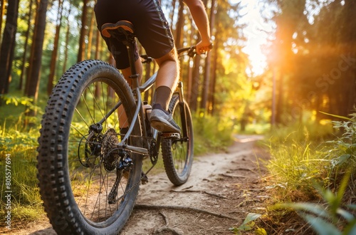 Fototapeta Naklejka Na Ścianę i Meble -  Mountain biking forest trail