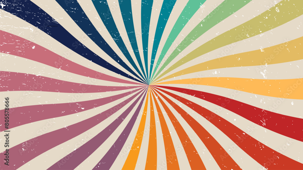 Fototapeta premium Retro sunburst background pattern and grunge textured vintage background.