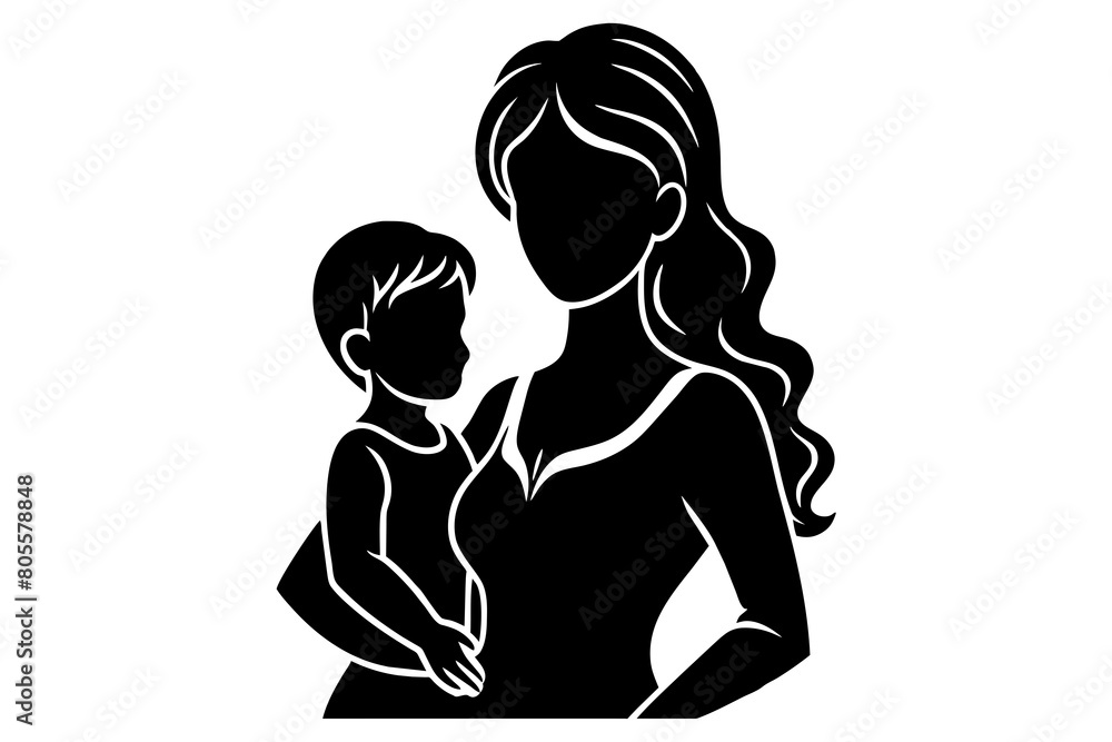 mothers-love-silhouette-transparent-background vector illustration mothers-love-silhouette-transparent-background vector illustration