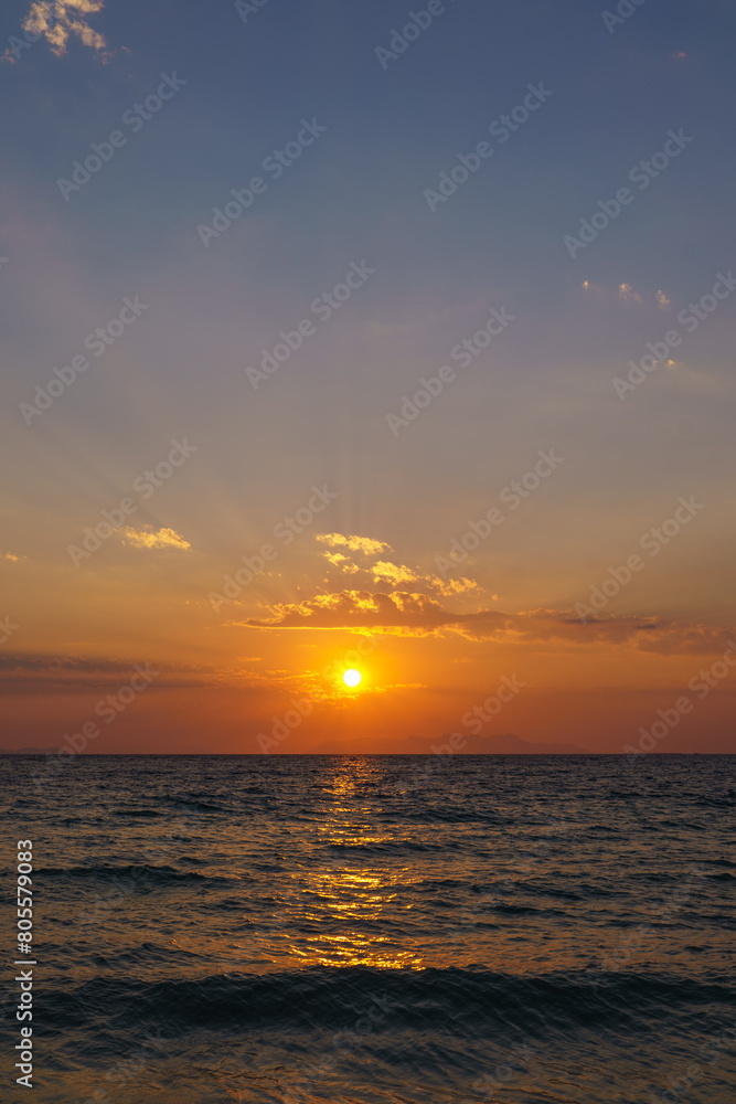 Sunset at Golden hour in the ocean
