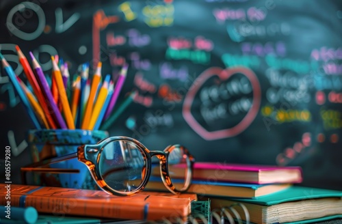 Stack of Books With Glasses