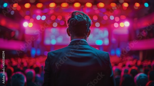 Man Standing in Front of Crowd of People