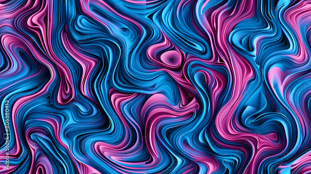 Swirling Hues of Pink and Blue in Abstract Design Swirling Hues of Pink and Blue in Abstract Design