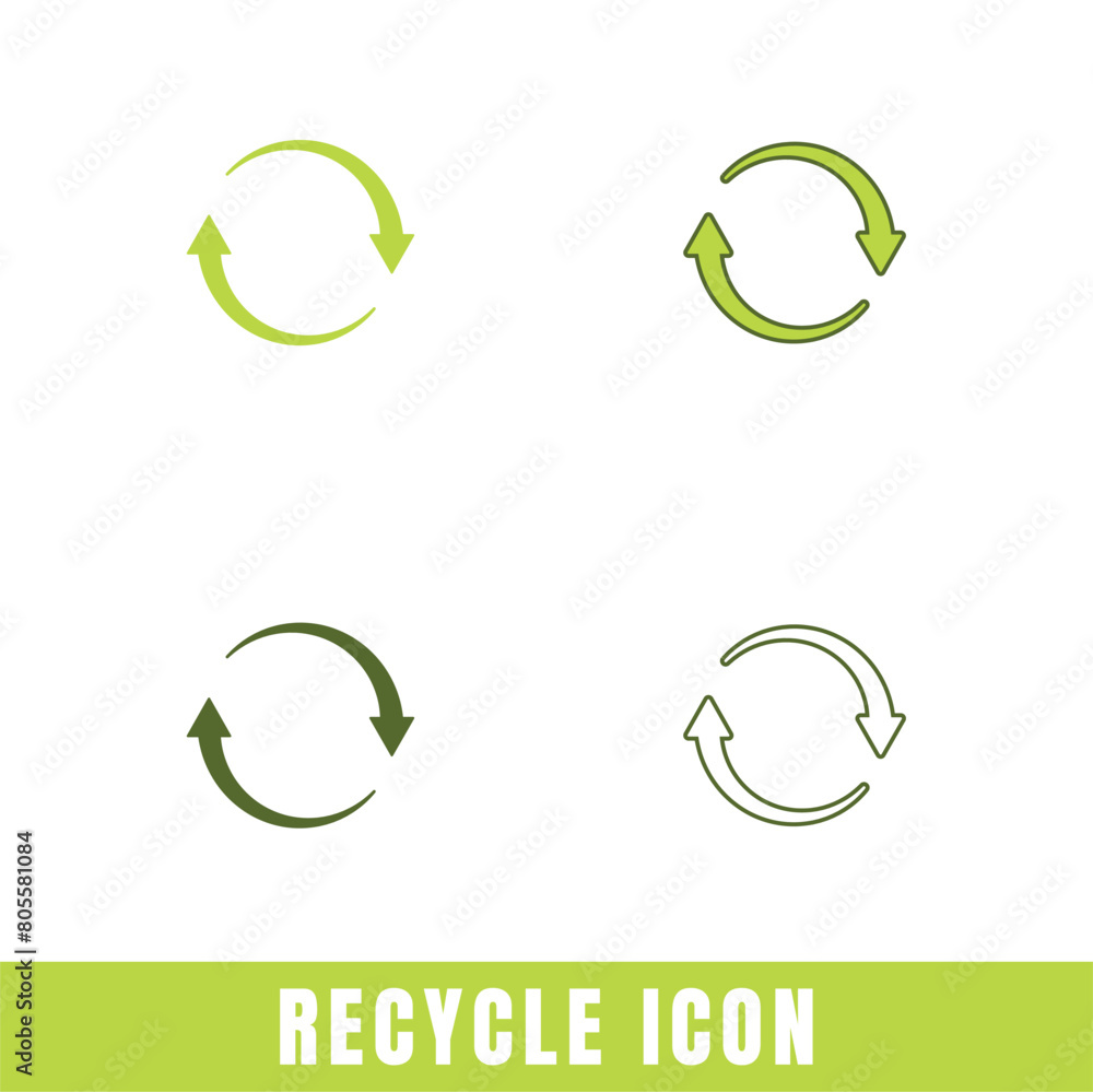 Simple Recycle icons in different designs vector set Simple Recycle icons in different designs vector set