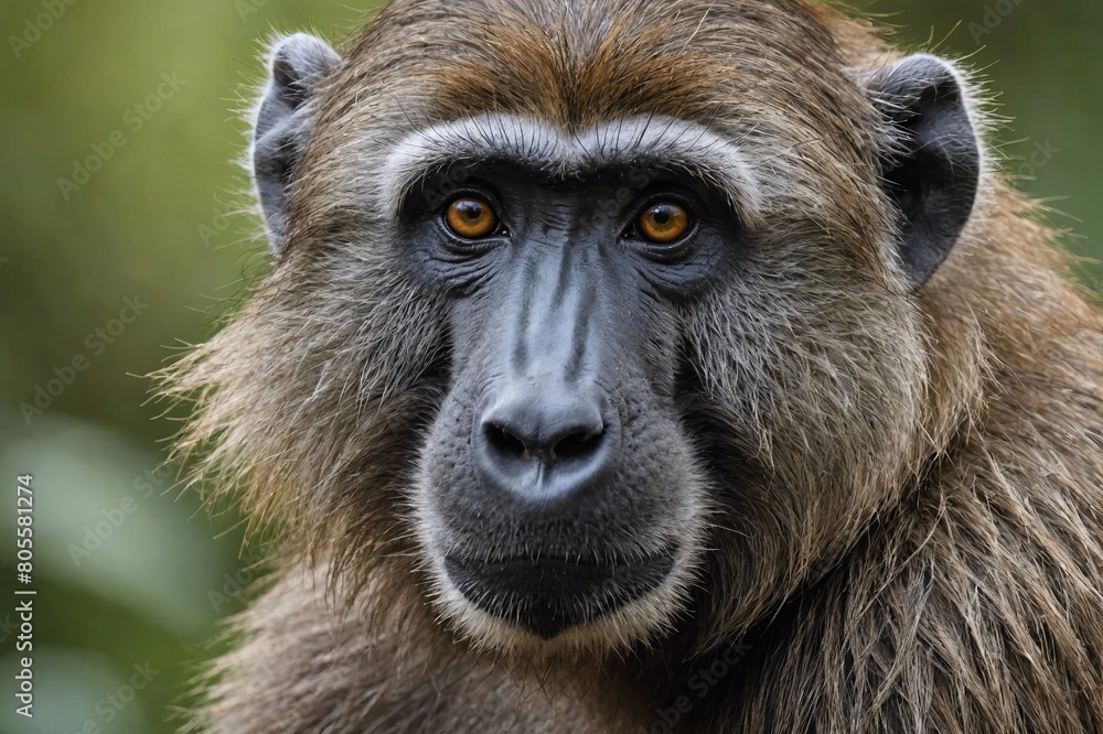 top close and full framed view of Guinea Baboon head , detailed and sharp textures, large depth of field top close and full framed view of Guinea Baboon head , detailed and sharp textures, large depth of field