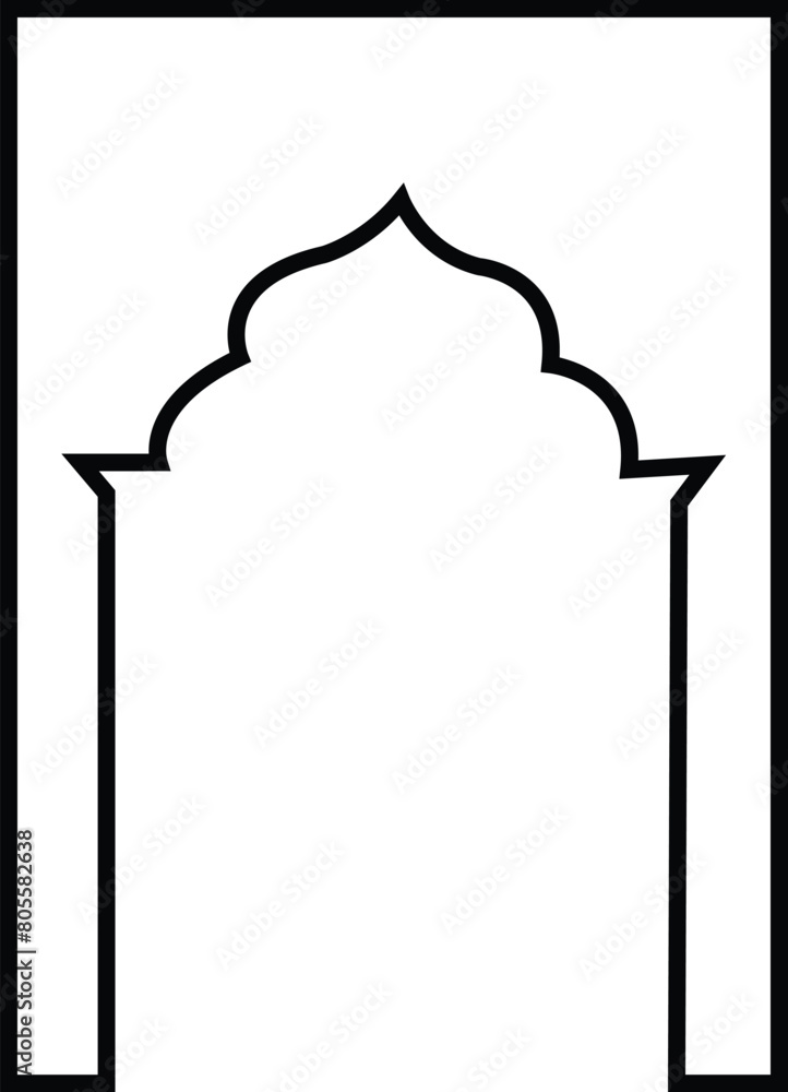 Arabic arch window and doors icon. Traditional and culture Vector isolated on white background. Collection of patterns in oriental style. Frames in Islamic Muslim design for Ramadan Kareem. Arabic arch window and doors icon. Traditional and culture Vector isolated on white background. Collection of patterns in oriental style. Frames in Islamic Muslim design for Ramadan Kareem.
