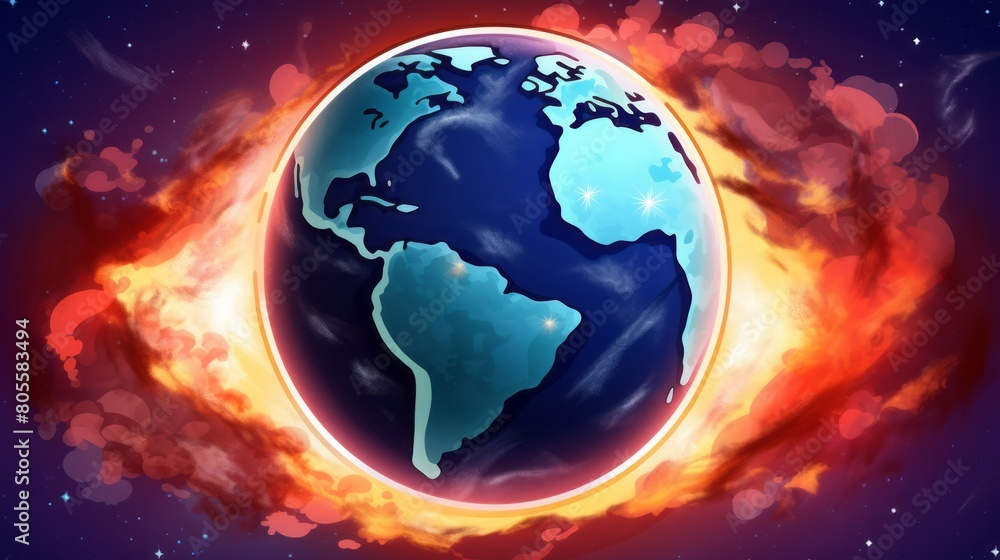 Planet Earth Boiling with Fever in the Heat of Space Planet Earth Boiling with Fever in the Heat of Space