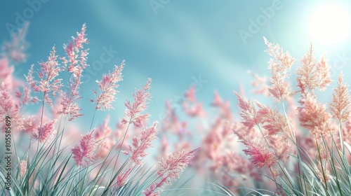 Pink Flowers Sprinkled in Grass