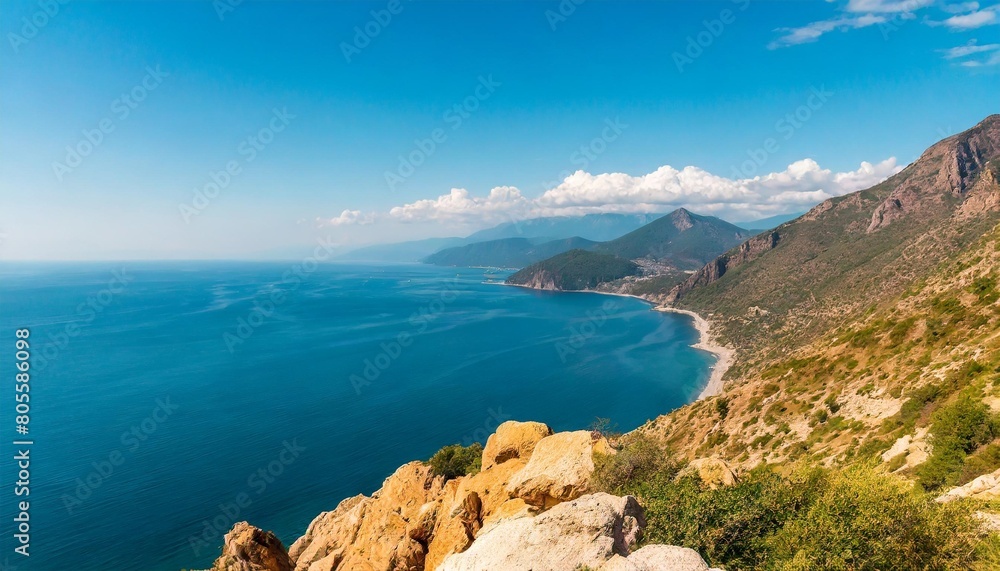 scenic view of sea against blue sky during summer