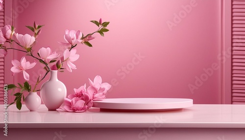 pink color background with blank space for product presentation