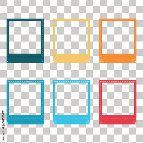 Photocall polaroid frame collection. Vector illustration