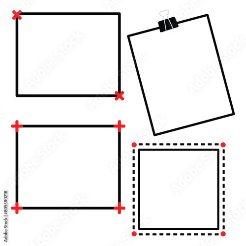Photocall line frame template collection. Vector illustration